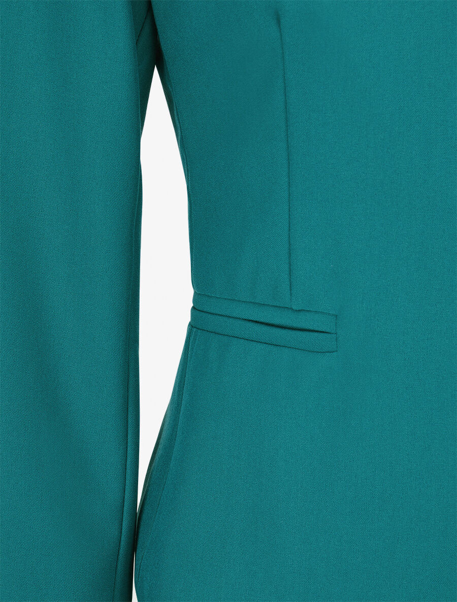 Veste ouverte à liseret - Bleu lagon - 3