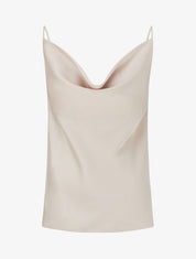 Caraco satiné à col bénitier - Beige clair - 1