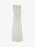 Robe longue évasée à bretelles perlées - Beige - 1