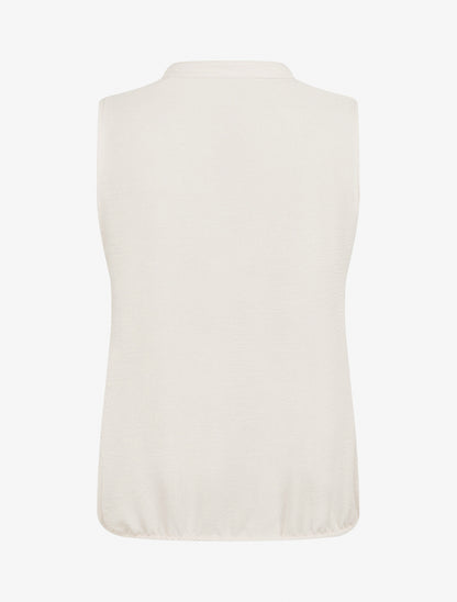 Top uni à col V - Beige - 2