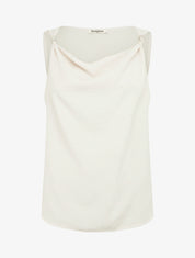 Top sans manches à empiècement bijoux - Beige - 1