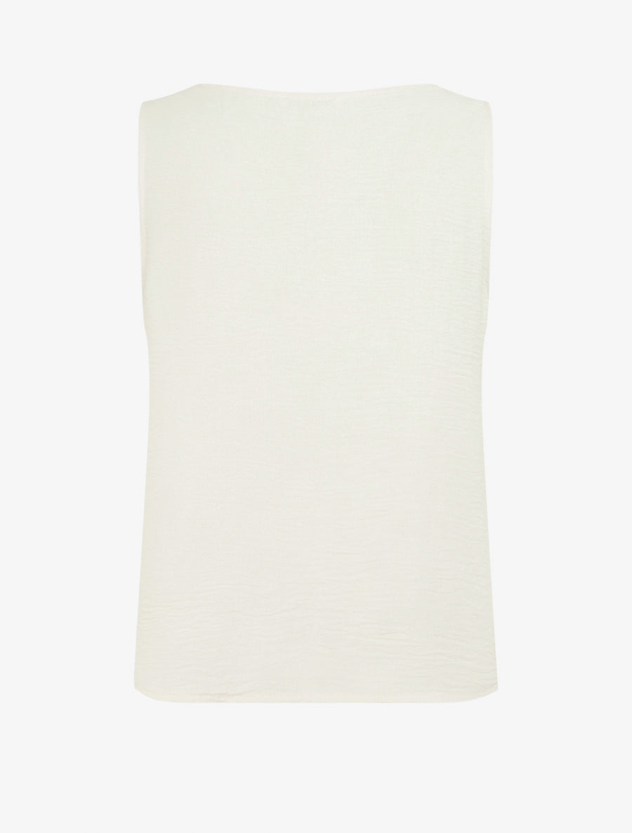 Top sans manches à empiècement bijoux - Beige - 2