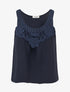 Top sans manches à dentelle et crochet - Marine - 1