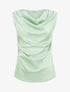 Top satiné à col bénitier - Vert menthe - 1