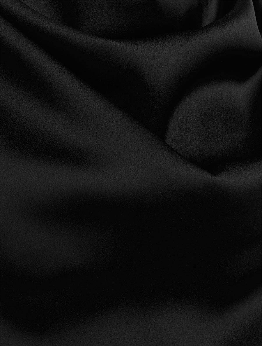 Top satiné à col bénitier - Noir - 3
