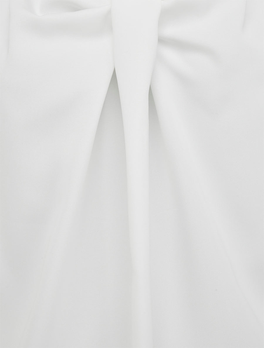 Top droit uni à col V - Blanc - 3