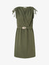 Robe unie à empiècement bijou à la taille - Kaki - 1