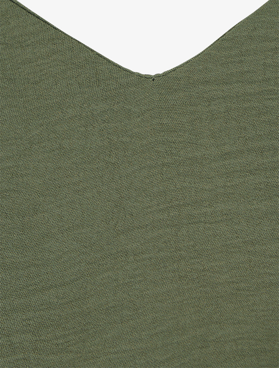 Robe longue à pans à nouer - Kaki - 3