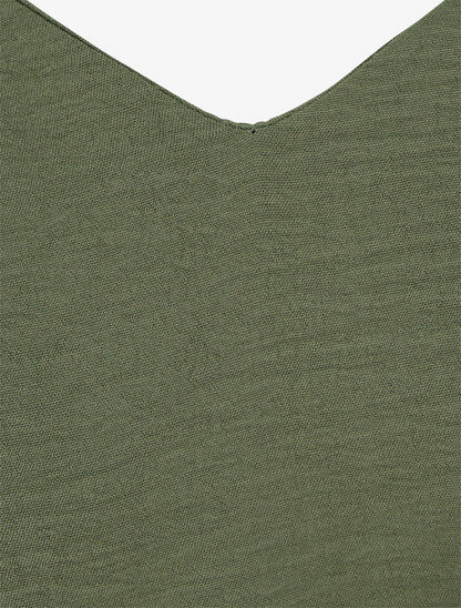 Robe longue à pans à nouer - Kaki - 3