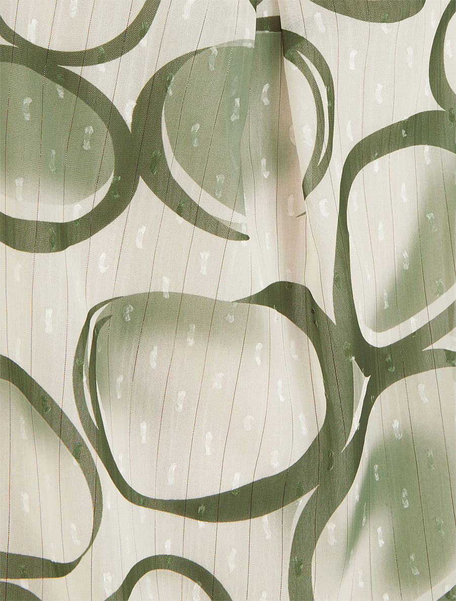 Caraco coupe boule à imprimé cercles - Kaki - 3