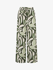 Pantalon ample imprimé graphique - Kaki - 1