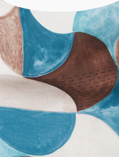 Caraco satiné imprimé rétro - Bleu canard - 3