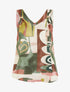 Top droit imprimé graphique à bretelles bijoux - Kaki - 1