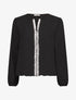 Blouse fluide à bande en sequins - Noir - 1
