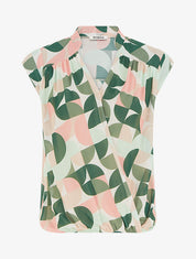 Top boule sans manches imprimé graphique - Kaki - 1