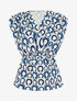 Top cintré sans manches imprimé graphique - Marine - 1
