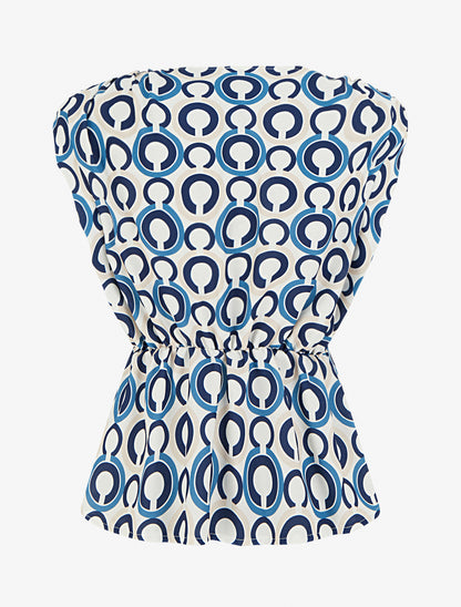 Top cintré sans manches imprimé graphique - Marine - 2