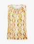 Top boule sans manches imprimé fantaisie - Jaune - 1