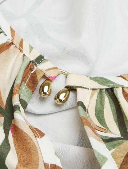 Top boule sans manches imprimé fantaisie - Kaki - 3