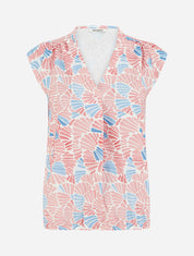 Top boule sans manches à imprimé mosaïque - Rose - 1