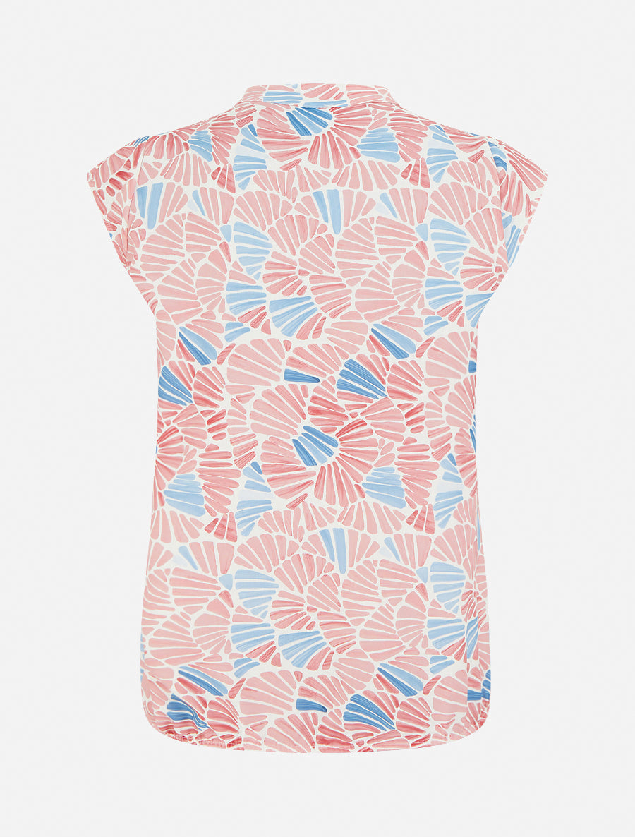 Top boule sans manches à imprimé mosaïque - Rose - 2