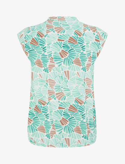 Top boule sans manches à imprimé mosaïque - Vert d&