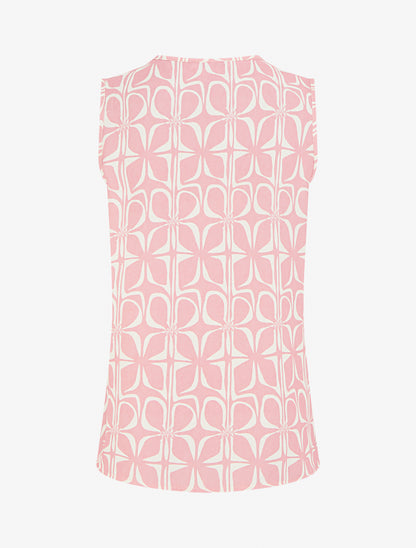 Top droit sans manches imprimé graphique - Rose - 2