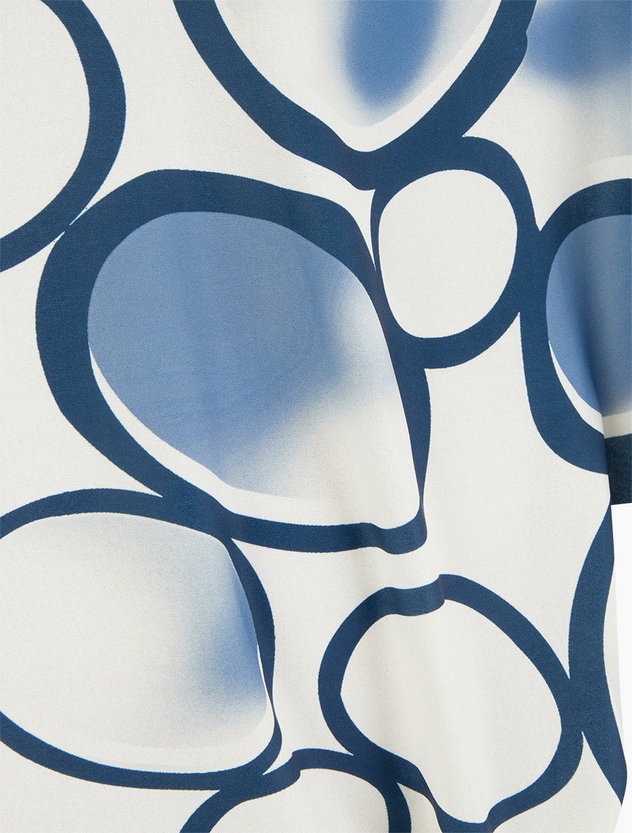 Top ample manches courtes imprimé cercles - Marine - 3