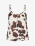 Caraco imprimé vache à bretelles métallisées - Marron - 1