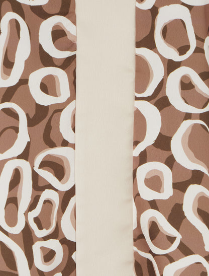 Caraco satiné imprimé graphique - Marron - 3