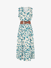 Robe sans manches imprimé léopard - Vert - 1
