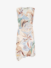 Robe style portefeuille sans manches imprimé fleurs de lys - Beige - 1