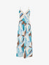 Robe imprimé graphique à empiècement broderie - Vert d&