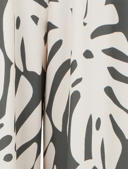 Combinaison imprimé feuilles à bretelles irisées - Kaki - 3