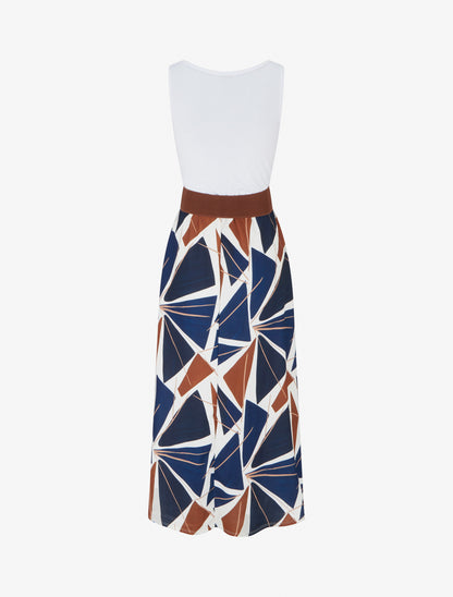 Robe longue sans manches imprimé graphique - Marine - 2