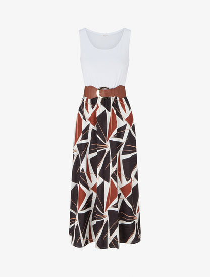 Robe longue sans manches imprimé graphique - Noir - 1