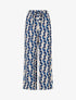 Pantalon élastiqué à imprimé graphique - Marine - 1