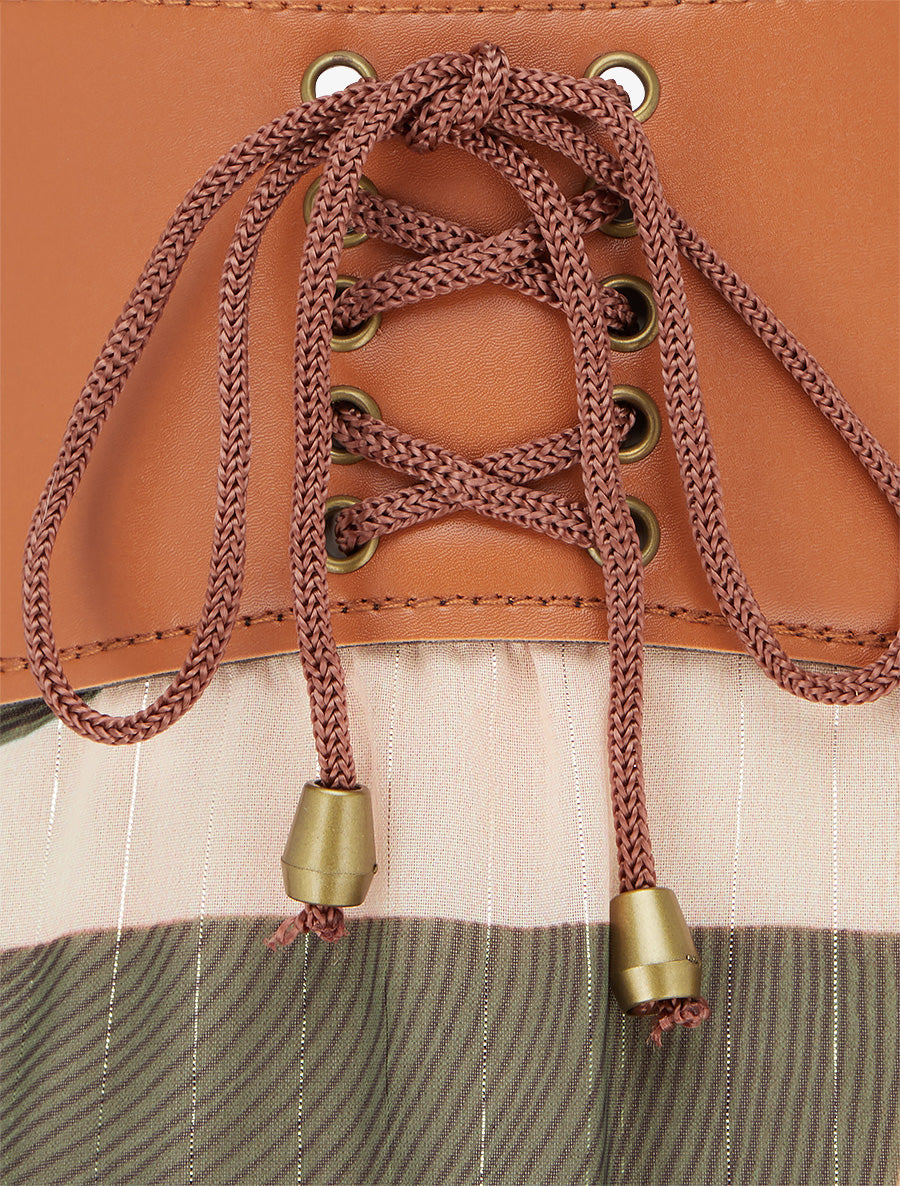 Jupe longue imprimé abstrait - Kaki - 3