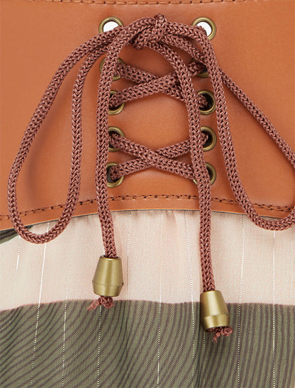 Jupe longue imprimé abstrait - Kaki - 3