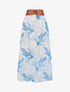 Jupe longue imprimé floral - Bleu ciel - 1