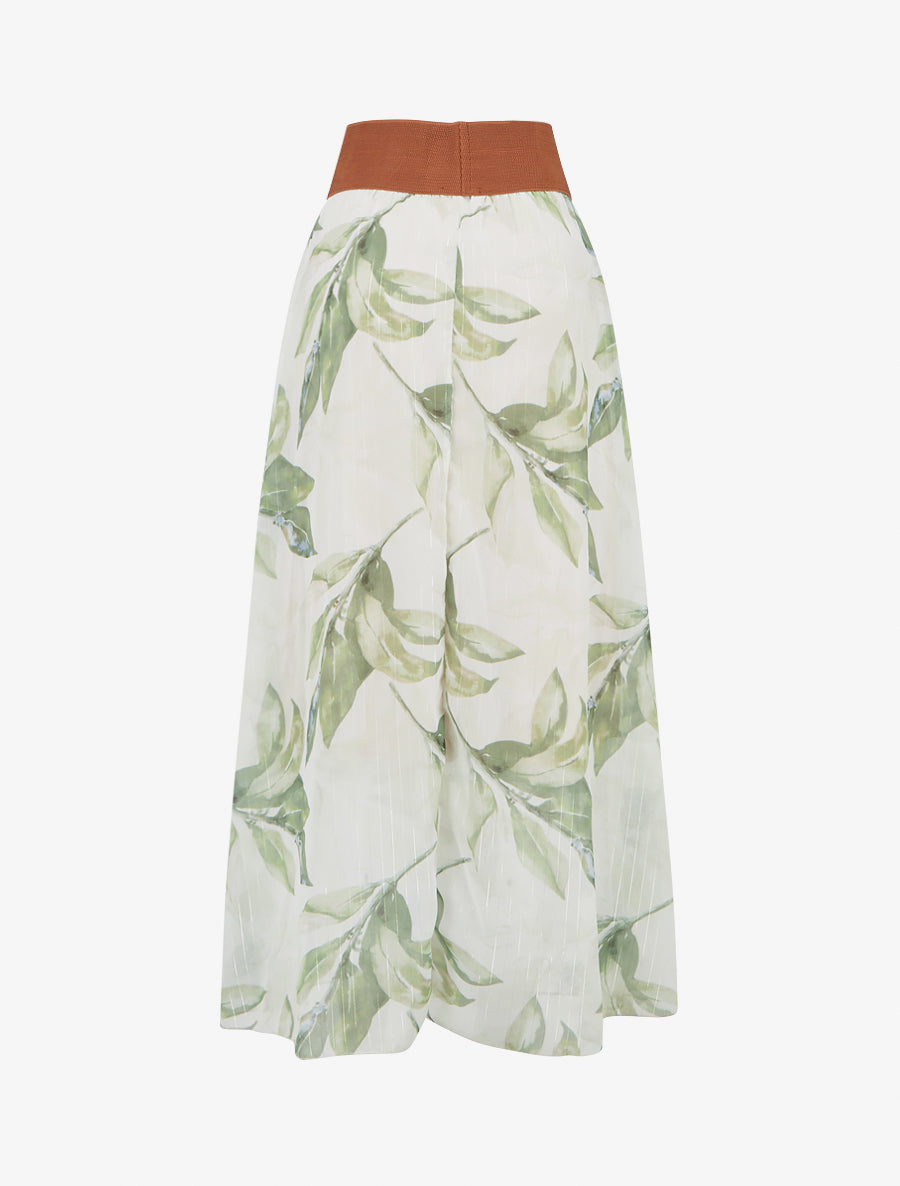 Jupe longue imprimé floral - Vert - 2