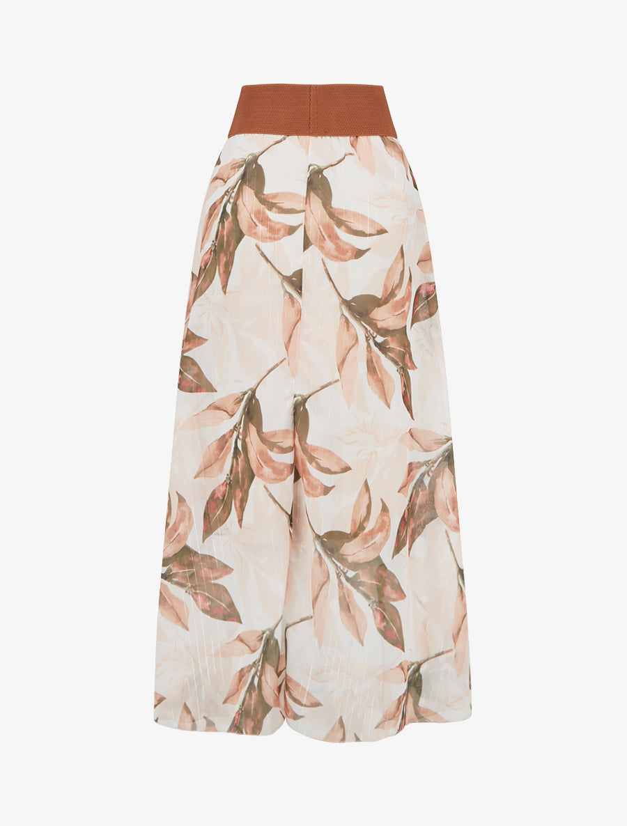 Jupe longue imprimé floral - Kaki - 2