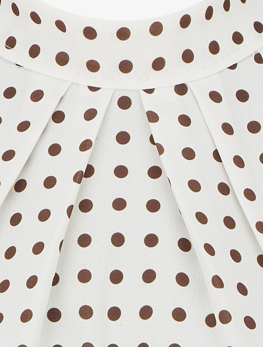 Top sans manches imprimé à pois - Beige - 3