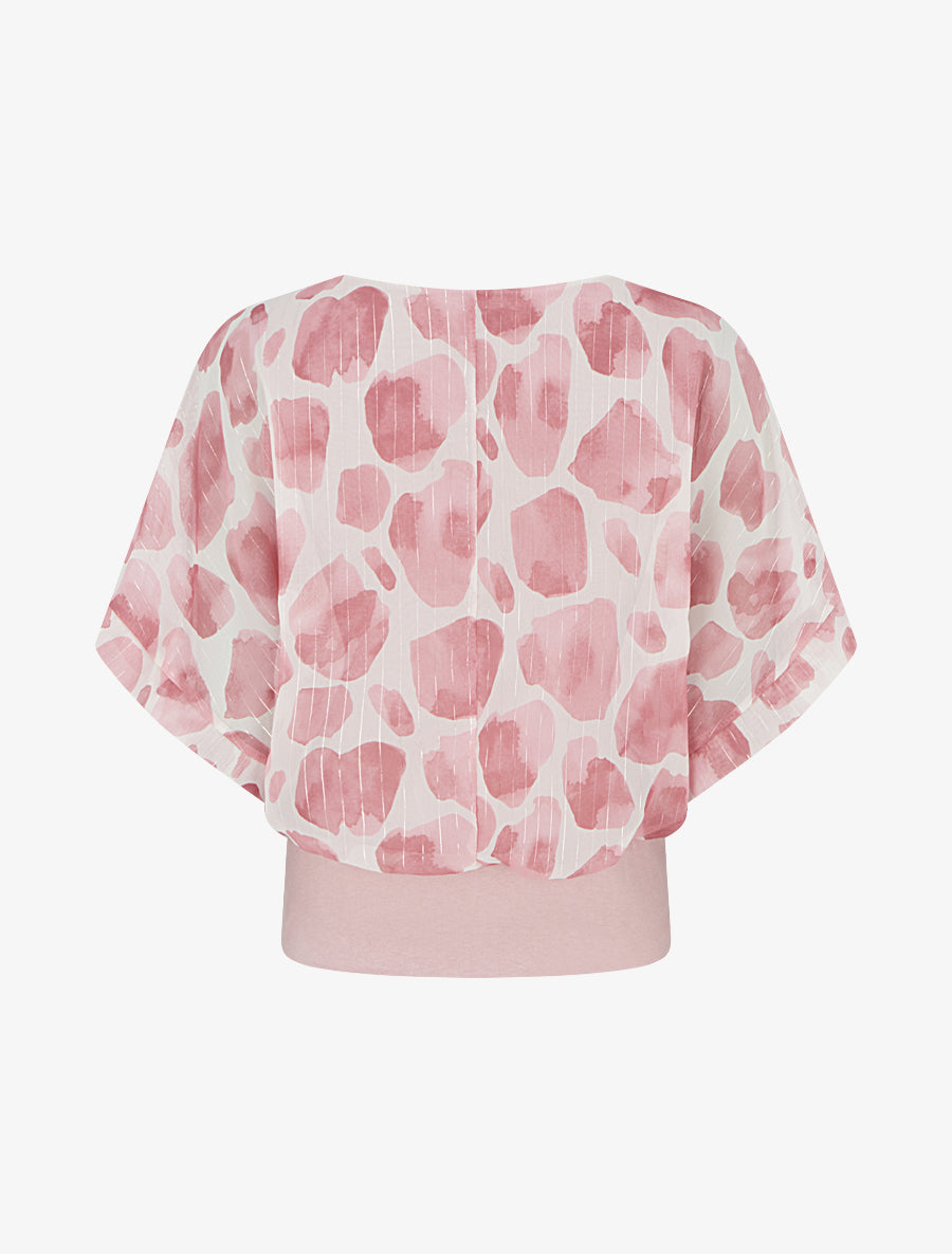 Top imprimé girafe à rayures irisées - Rose - 2