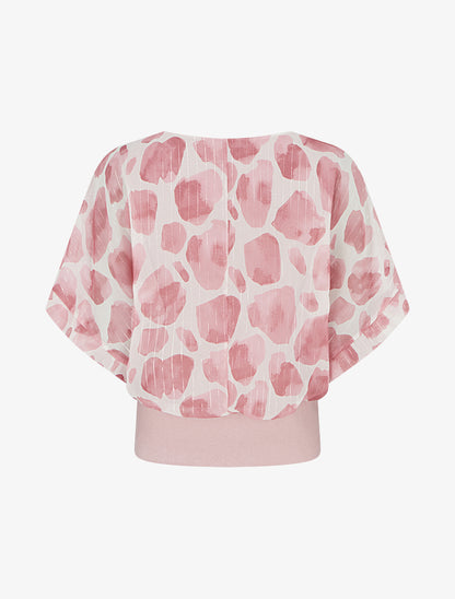 Top imprimé girafe à rayures irisées - Rose - 2