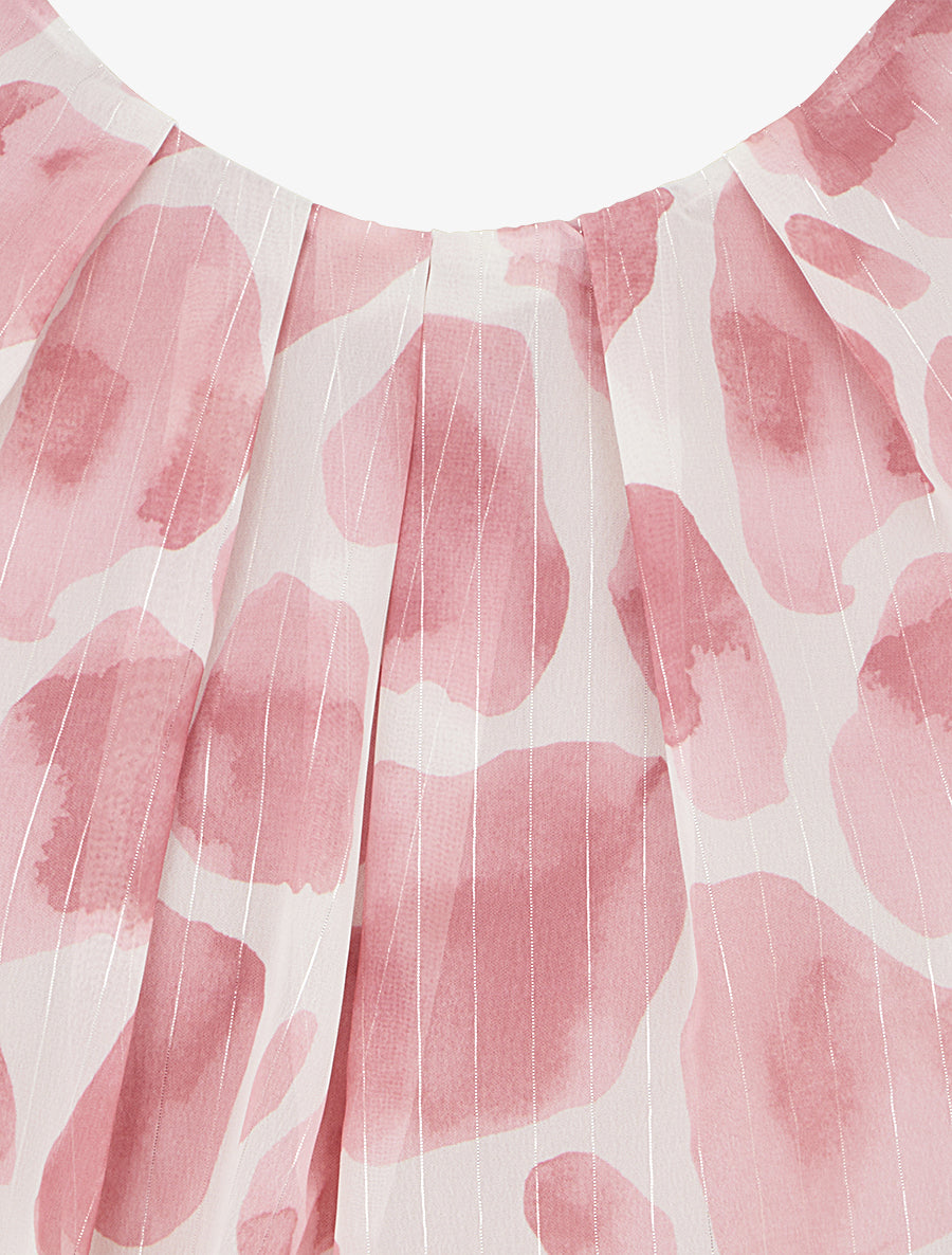 Top imprimé girafe à rayures irisées - Rose - 3