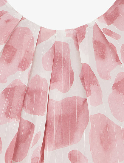 Top imprimé girafe à rayures irisées - Rose - 3