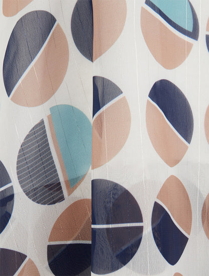 Caraco imprimé demi-cercles à rayures irisées - Marine - 3