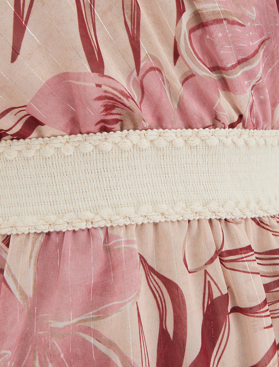 Robe patineuse sans manches imprimé fleuri - Rose - 3