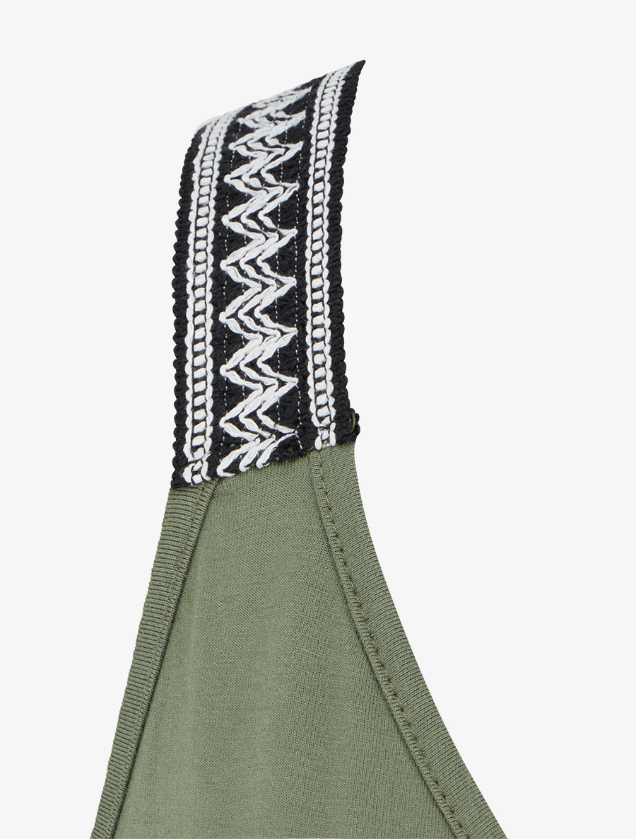 Robe longue imprimé feuillage - Kaki - 3